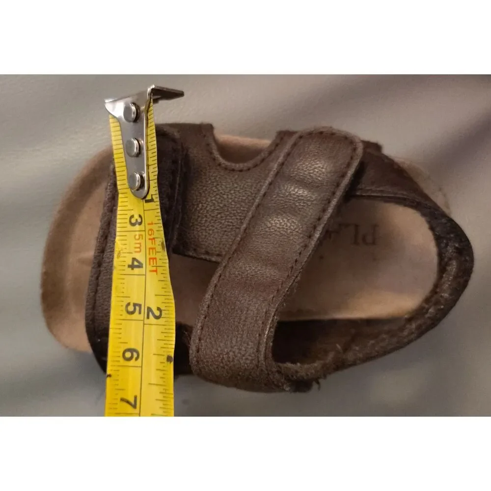 Children's Place Toddler Size 12 Boy's Brown Leather Sandals Summer Spring Break